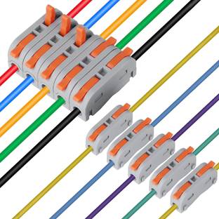 Zorbes Wire Connector, 34 Pcs Universal Connection Terminals, 2 Circuit Inline Splices Conductor Clamp, Quick & Freely Assemble Wire Connector
