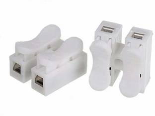 RPI SHOP 2 Way Quick Push Type Lock Electric Wire Connectors for Cable Lock Push Connector Terminals, Screwless Quick Electrical Connector Pack of 90 Pcs (White) 2 Way Push Connector Wire Connector