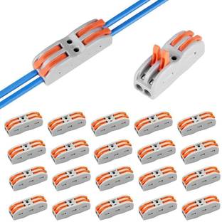 Appster Wire Connector Kit 2 Circuit Inline Splices Cable Connector with Control Lever Jointer Conductor Splicing Wire Joiner Cable Conductor Clamp for 28-12 AWG Wire Connector