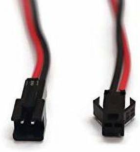 INDRAVA Round white Male/Female Wire Connector (Red. Black. Pack of 30) SUITEBLE FOR UPTO 30 WATT LED LIGHT DC CURRANT, TOTAL LENTH 25CM. Wire Connector