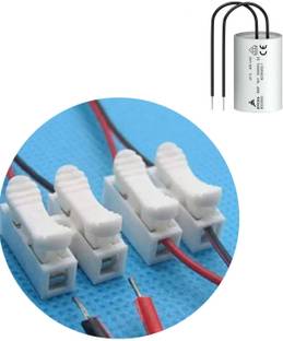 BSPro 100pc 2-way connector push button cable joint With 2.5uf fan capacitor Wire Connector