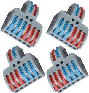 Woodtula Electrical Connector Compact Assortment connector (4pcs, 2 to 6 inline, Multi) Lever Wire Connector