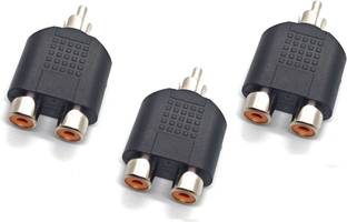 TAAPSEE 3 PACK RCA Splitter AV Audio Video Plug Converter 1-Male to 2-Female RCA Cable Adapter Wire Connector