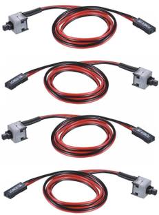 Paruht 4-Pcs -Pcs ATX Power Switch On/Off/Reset with push button Computer motherboard jump start for replacement Wire Connector