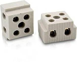GLOBOMOTIVE 15 A 230 V High Temperature Connectors for Electric Wire Cable, 2 Way Porcelain Ceramics Terminal Blocks Wire Connector
