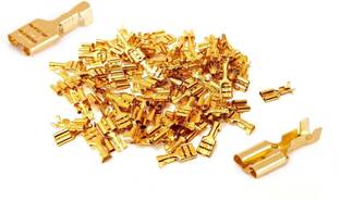 Aameria 6mm Electrical Cable Jointer(Golden) Thimmble Lugs Terminal Hardend Connector Thimmble Wire Connector
