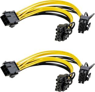 Paruht [2-Pcs] 6 Pin to 2 X 8 Pin PCI Express Power Adapter GPU CPU Y-Splitter Cable Graphics Card Extension Electrical Connector Mining Video Card Power Cable Wire Connector