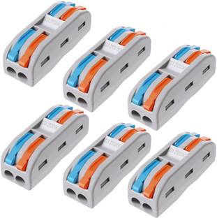 Besillia Quick Connectors for Wire - Electrical Connectors (6pcs, 1 to 1 inline, Multi) Lever Wire Connector