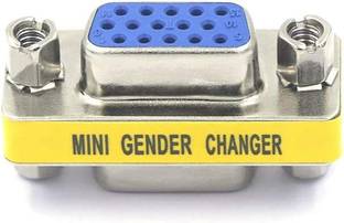 TAAPSEE 1 Pack VGA Female to Female Adapter SVGA Coupler HD15 Mini Gender Changer VGA Cable Extender Wire Connector