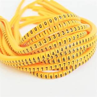 TAAPSEE 1000Pcs 0 to 9 Numbers Flexible PVC Cable Marker Labels Tags Tube Sleeve 6sq. mm Cable Ferrules Tags Wire Connector