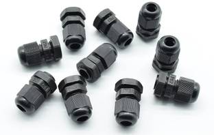 ERHIndia 10 Pcs IP68 PG7 Wire Cable CE Black Waterproof Nylon Plastic Nylon Plastic Cable Gland Connector Wire Connector