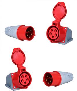DECENT AIR SYSTEM 32A 5 Pin Industrial Wall Mount Plug Socket Wire Connector