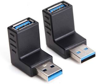 fdealz 2 Pieces of USB 3.0 Adapter 90 Degree Male to Female Combo Vertical Up and Down USB 3.0 up 90 Angle Adapter Plug Converter Wire Connector