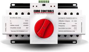 Euro Controls ATS 4 POLE 125A Pro Auto Transfer Switch Dual Source - Motorized switching - Control signal - Wide Wire Connector