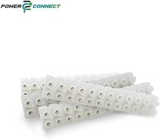 POWER CONNECT PVC Terminal Connector Strip 12 ways - Dual Row Electric Barrier (Pack of 3) Strip Screw Terminal Blocks for Electrical Control Wire Terminal Connecting Wire Connector