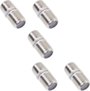 TAAPSEE 5 Pack RG6 Coaxial Cable Extender F-Type Silver Plated Adapter Female to Female RG6 Coax Cable Extender F-Type Wire Connector