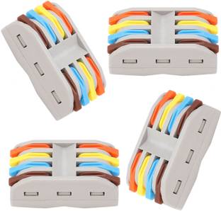 Woodtula Quick connectore Terminal Electrical Connectors (4pcs, 4 to 4 inline, Multi) Lever Wire Connector