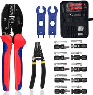 SERPLEX Solar Crimper Tool Kit Wire Stripper Crimping Tool, 5 Pairs MC4 Connectors Tap Wire Connector