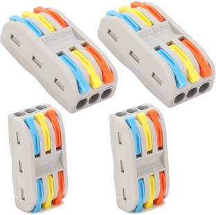 Woodtula Splicing Wire Connectors Electrical Connectors (4pcs, 3 to 3 inline, Multi) Lever Wire Connector