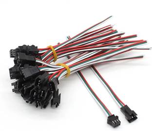 SK Electronics 20Pairs 3PIN Plug Male to Female with 150mm Electric Wire Connector Adapter Strip LED connector Wire Connector