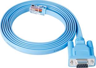 Paruht Db9 9-Pin Female To Rj45 Male Rollover Serial Port Console Cable For Computers, Laptops, Tv Box, Routers, Modem Wire Connector