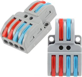 Woodtula Wire Terminals for Circuit Inline Splices (2pcs, 2 to 4 inline, Multi) Lever Wire Connector