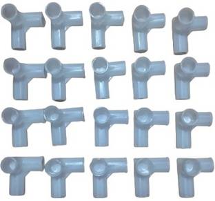 CHAAK 4 Pole Plastic Connector for Shoe Cabinet Rack Wardrobe (White Pack of 20) Hose Connector