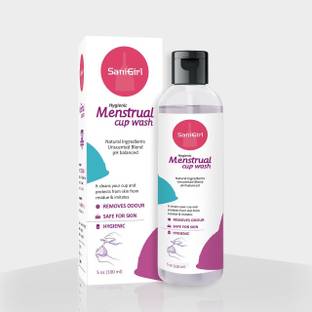 SaniGirl Menstrual Cup Wash - 100 ml with Floral Fragrance to Wash your Period Cup in a Hygienic Way-Prevents infections, blood stains, stickiness Intimate Wash