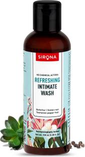 SIRONA Natural pH balanced Intimate Wash - 100 ml, with 5 Magical Herbs & No Chemical Actives - Helps Reduce Odor, Itching & Maintains Hygiene for Men and Women Intimate Wash