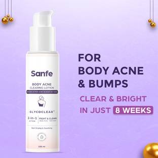 Sanfe Body Acne Clearing Lotion For Acne & Ingrowns| For Exfoliation & 24 Hr Moisture Intimate Cream