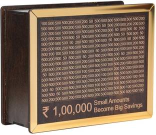 Made Smart Wooden Money Saving Box|Cash Saver Money Box with Cash Saver Money Box for Kids Coin Bank