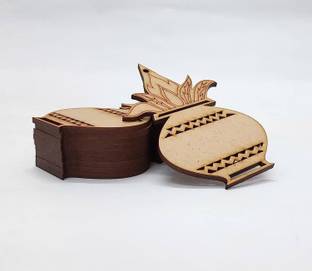 M2 ENTERPRISE Kalash Cutout Engraved MDF Blanks Cutouts for Diwali DIY, Artwork Pack of 10 pcs Pine Wood Veneer