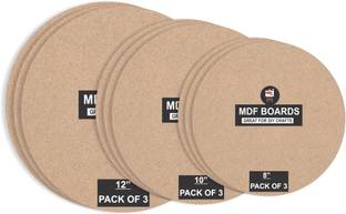 Variety Canvas Variety MDF Boards for Art and Craft, Wood MDF Sheets (MDF 12"10"8"ROUND -9PC) Ash Japanese Wood Veneer
