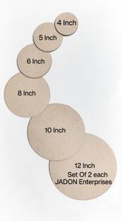 JADON Round Mdf Plain Wood Boards For Art And Craft 4,5, 6,8,10,12 Inch Basswood Veneer