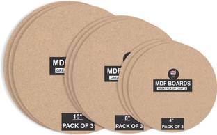 Variety Canvas Variety MDF Boards for Art and Craft, Wood MDF Sheets (MDF10"8"4"ROUND -9PC) Ash Japanese Wood Veneer