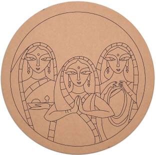 Asmi Collections Premarked Beautiful Ladies Welcome Cutouts for DIY Craft Work, Home Decoration Pine Wood Veneer