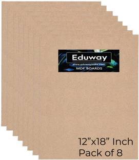 Eduway 12"x18" Mdf Board Sheet For Art & Craft Pack of 8 Ash Japanese Wood Veneer