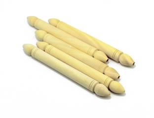 Craft Affair | 6 Inches Natural Wooden Dowel Rods, Set of 5 | Wooden Wall Hanger For Macrame, DIY, Art and Craft & More Teak Wood Veneer