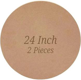 NOZOMI 24 Inch (2 Pieces) MDF - Round Wood Boards - Circles for Art, Craft, Resin Pine Wood Veneer
