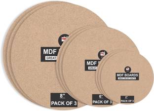 Variety Canvas Variety MDF Boards for Art and Craft, Wood MDF Sheets (MDF 8"6"2"ROUND -9PC) Ash Japanese Wood Veneer