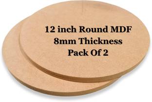epoxy fusion 12 inch 8mm round MDF boards for resin art, mandala art, painting (Set of 2) Pine Wood Veneer