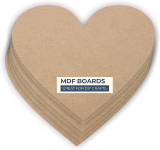 VARIETY 6" HEART MDF PACK OF 6 Wooden Geometric Object
