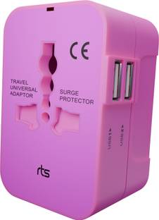 Jihaan Multi Plug & with Build in Dual USB Worldwide Adaptor