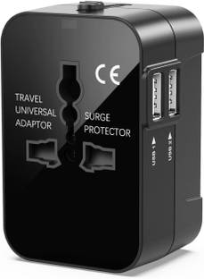 Jihaan 2024 Dual USB Travel Adapter Worldwide All in One International Universal Power Worldwide Adaptor