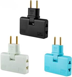 NISHIV 3 in 1 Adapter 180 Degree Rotatable Travel Mobile Phone Charging Socket Worldwide Adaptor