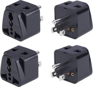MX India to USA, Canada, Japan Universal Socket Plug (Type B) Worldwide Travel Adaptor, MX3434G (Pack of 4) Three Pin Plug