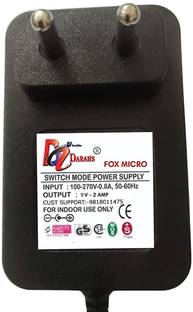 FOX MICRO 9V 2A DC Adapter Power Supply Plug 5.5 x 2.5mm -LED Strip Light, Wireless Router Worldwide Adaptor