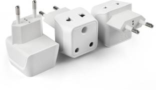 Ceptics India to European Plug Adapter, Type D to Type C, 3 Pack, CE Certified Worldwide Adaptor