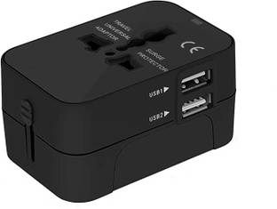 BTS Universal Travel Socket, International Adapter with Two USB Ports Worldwide Adaptor