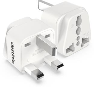 Destinio India to UK Type G Multi Plug 2 Socket Universal Travel Worldwide Adaptor